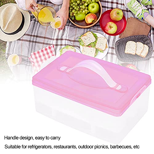 Caja de almacenamiento de huevos Bandeja de plástico portátil para huevos rellenos con tapa y asa para acampar, picnic, esencial (24 rejillas)