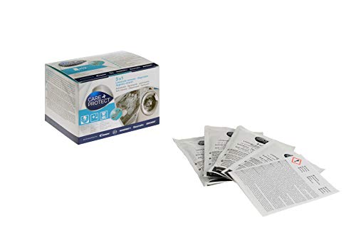 CARE + PROTECT Desincrustante 3 en 1, Desengrasante, Limpiador Higiénico, Universal, 12 sobres para 12 Meses