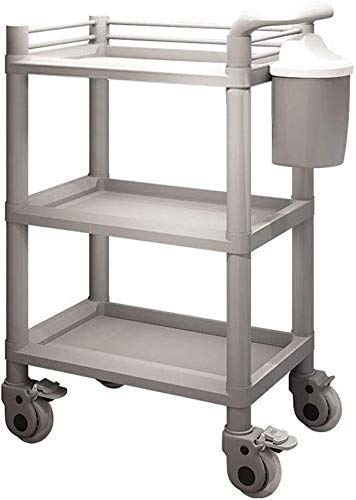 Carritos, Carrito para Salón De Belleza con Rueda De Freno, Herramienta para Carrito Médico Carrito Rodante para Instrumentos Médicos De 3 Niveles con Asa; Cubo De Tierra