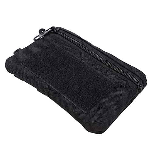 Cartera EDC Molle, Bolsa de Cintura con Cremallera de Viaje Portátil, Material de Nailon, Correas de Hombro Desmontables, Resistente Al Desgarro para Exteriores, para Acampar(Negro)