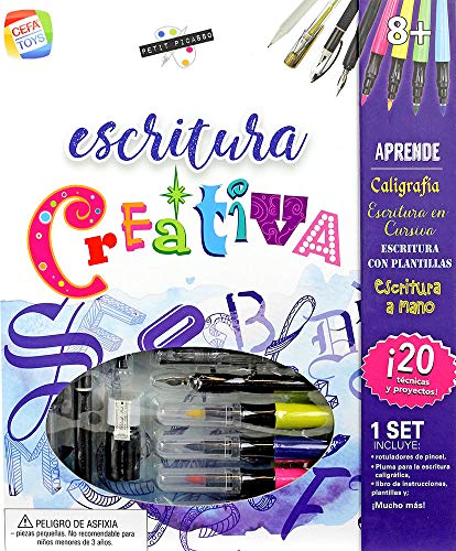 Cefa Toys INTERACTIVA Escritura Creativa Petit Picasso, Aprende a Crear Diferentes Tipos de Letras, Color Blanco (Spice Box 570)