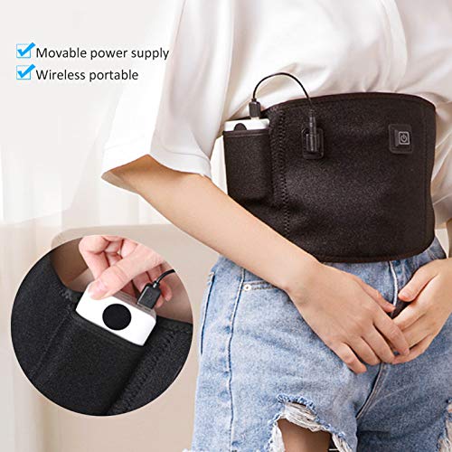 Cinturón calefactable, almohadilla térmica ajustable para aliviar el dolor, dismenorrea eléctrica, dolor abdominal, calambres lumbares calientes, alivio del dolor para hombres y mujeres