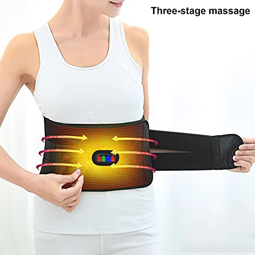Cinturón de masaje con calefacción, Cinturón de masaje con calentador de espalda con calefacción para el dolor de espalda, Control de temperatura de tres niveles Alta elasticidad, Calambres