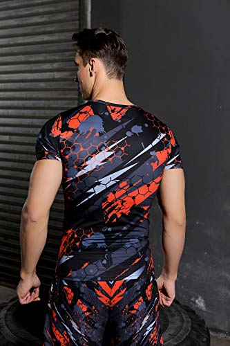 Cody Lundin Camiseta de compresión impresa 3D para hombre Cool Dry Medias de compresión de manga corta capa base para deportes, Estilo Ee, M