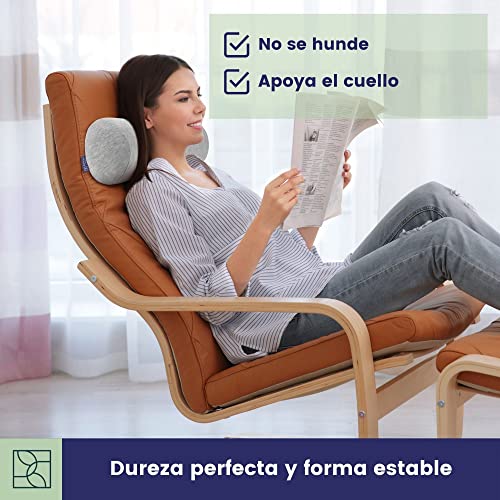 Cojín Cervical de Soporte con Funda de Bambú Oeko-Tex Cojín Cilíndrico Ultra DYNMC YOU - con Núcleo de Espuma de Memoria, Cojín de Cuello, Cojín Lumbar y Cojín de Rodillas, Gris