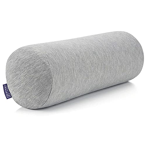 Cojín Cervical de Soporte con Funda de Bambú Oeko-Tex Cojín Cilíndrico Ultra DYNMC YOU - con Núcleo de Espuma de Memoria, Cojín de Cuello, Cojín Lumbar y Cojín de Rodillas, Gris
