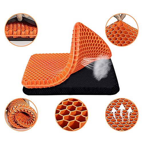 Cojín de Gel Multifuncional cojín de Apoyo de Asiento de Silla de Alta Elasticidad Fresco y Transpirable para aliviar la Fatiga de la Cadera
