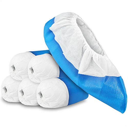 com-four® 50x Cubrezapatos Reutilizables Premium 50x 11,9 g por cubrezapatos - cubrezapatos de plástico con Suelas Antideslizantes - Zapatos Reutilizables Extra Fuertes e Impermeables