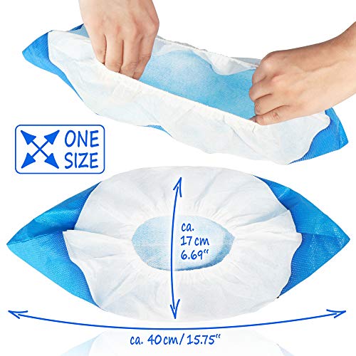 com-four® 50x Cubrezapatos Reutilizables Premium 50x 11,9 g por cubrezapatos - cubrezapatos de plástico con Suelas Antideslizantes - Zapatos Reutilizables Extra Fuertes e Impermeables