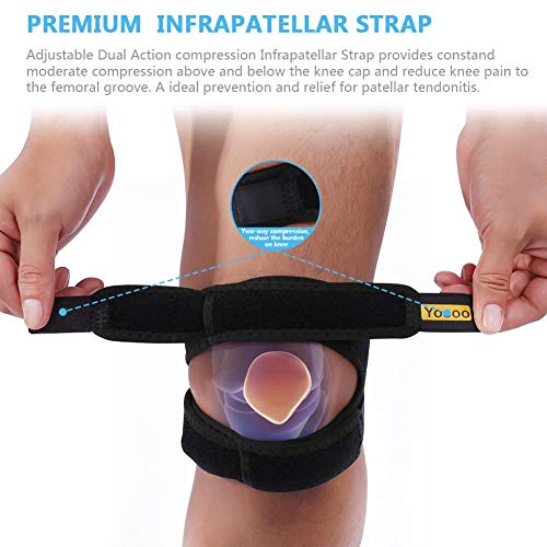 Correa para la rodilla, Cinturón de soporte para el tendón rotuliano, Cinturón para la rodilla con vendaje rotuliano Protección ajustable para las rodillas para correr, saltar, baloncesto, deportes al