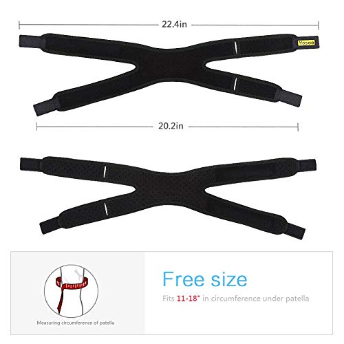 Correa para la rodilla, Cinturón de soporte para el tendón rotuliano, Cinturón para la rodilla con vendaje rotuliano Protección ajustable para las rodillas para correr, saltar, baloncesto, deportes al