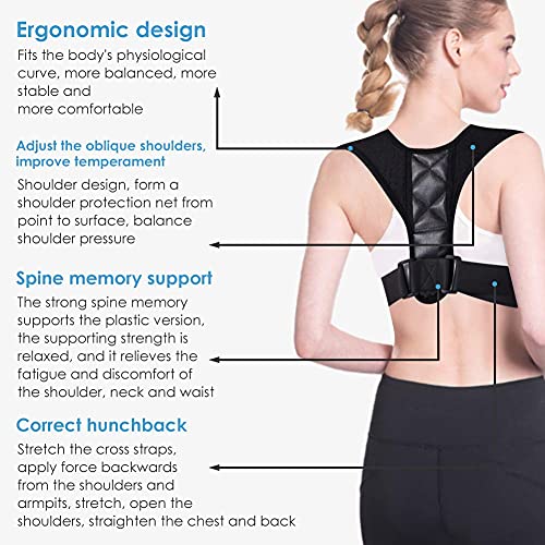 Corrector de Postura, Corrector de Postura Espalda y Hombros para Hombre y Mujer Talla Única, Espalda Recta Soporte Correctores Postural Faja