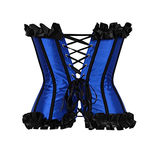Corset Corsé Mujer Sexy Superior E Inferior De Encaje Satinado Estilo Vintage Overbust Corsé Top Moda Mujer Fajas Corporales S-XXL-Green_S
