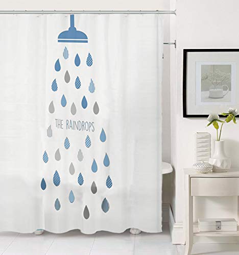 Cortina de Ducha Impermeable Resistente al Moho Cortinas Baño PEVA Bañera Cortina con12 Gancho de la cortina de Baño180 x180 cm (72 "An. X 72" Alt.) Pulgadas