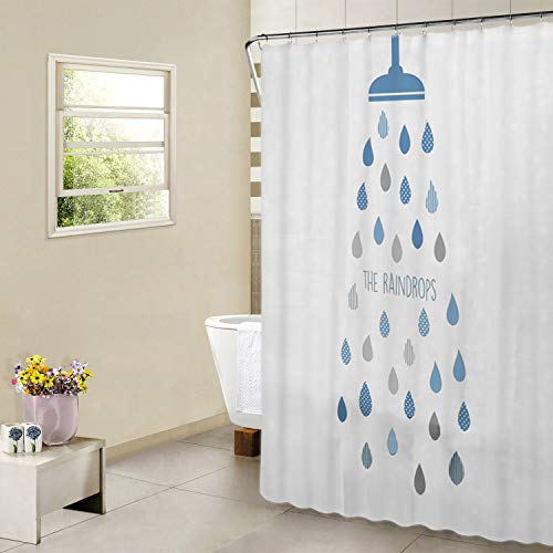 Cortina de Ducha Impermeable Resistente al Moho Cortinas Baño PEVA Bañera Cortina con12 Gancho de la cortina de Baño180 x180 cm (72 "An. X 72" Alt.) Pulgadas