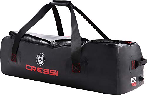 Cressi Gorilla Bag Bolsa Impermeable Grande para Buceo, Adecuada para Sujetar Aletas largas de apnea, Unisex-Adult, Negro/Rojo, Talla única