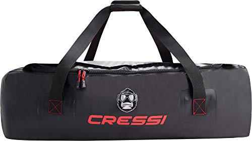 Cressi Gorilla Bag Bolsa Impermeable Grande para Buceo, Adecuada para Sujetar Aletas largas de apnea, Unisex-Adult, Negro/Rojo, Talla única