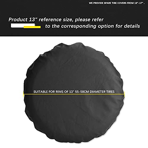 Cubierta de Rueda de neumático de Repuesto de Cuero Engrosado, Ajuste Universal para automóvil, camión, SUV, Caravana, Remolque, RV FJ, Negro.