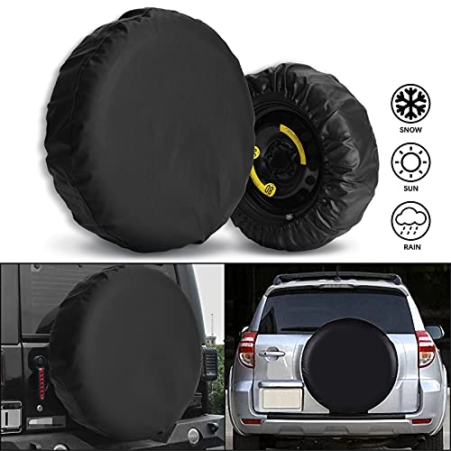 Cubierta de Rueda de neumático de Repuesto de Cuero Engrosado, Ajuste Universal para automóvil, camión, SUV, Caravana, Remolque, RV FJ, Negro.