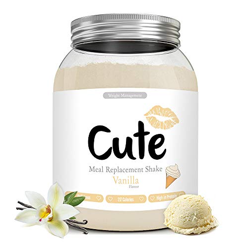 Cute Nutrition Batido Sustitutivo de Comida Sabor Vainilla para el Control de la Pérdida de Peso en Polvo Bebida Dietética Para Mujer Bote de 500g