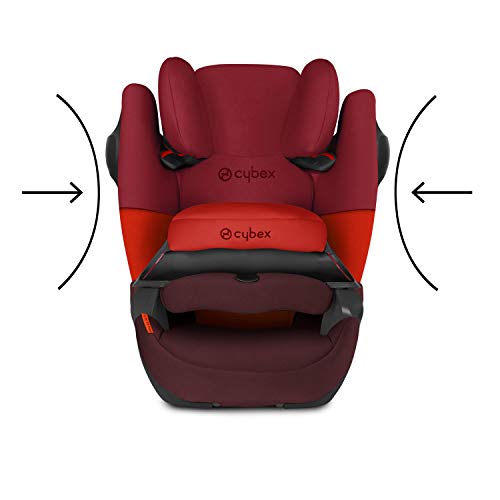Cybex - Silla de coche grupo 1/2/3 Pallas M-Fix SL, silla de coche 2 en 1 para niños, para coches con y sin ISOFIX, 9-36 kg, desde los 9 meses hasta los 12 años aprox.Rumba Red