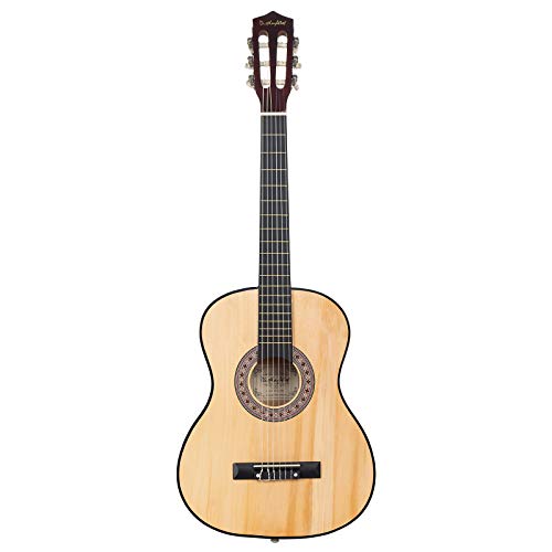 Dawoo Guitarra Española,Kit de guitarra Acústica Con Cuerdas de Guitarra Púas de Guitarra Correa de Guitarra Color Madera (39 pulgadas)