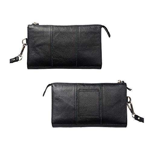 DFV mobile - Genuine Leather Case Handbag for VERYKOOL Orion Pro S5205 - Black