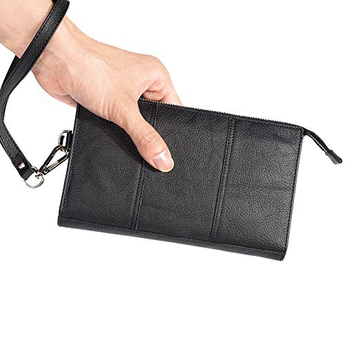 DFV mobile - Genuine Leather Case Handbag for VERYKOOL Orion Pro S5205 - Black