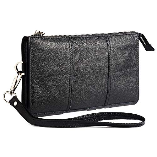 DFV mobile - Genuine Leather Case Handbag for VERYKOOL Orion Pro S5205 - Black