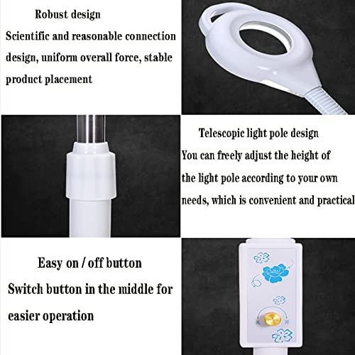 DHssxz 8X Atenuación Lupa médica Belleza Luz fría Tatuaje De Luz Piso de inspección Lámparas sin Sombras Luz de Lectura LED