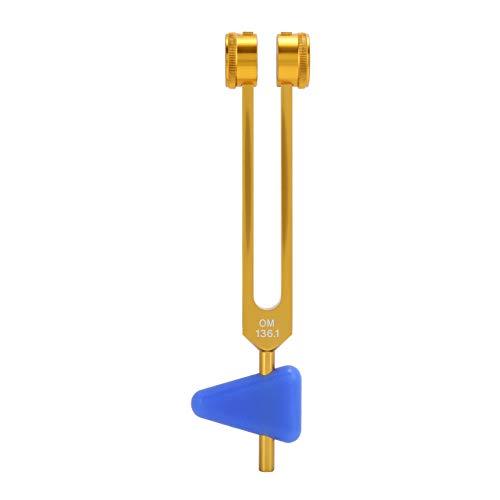 Diapasón, diapasón de energía no magnética 136.1HZ, kit de diapasón para enfermería(Tyrant Golden OM Tuning Fork, blue)