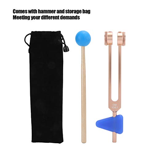 Diapasón, Meditación 136.1HZ Terapia de sanación con sonido Instrumento de diapasón, Kit de diapasón para enfermería médica(Rose gold OM tuning fork, blue)