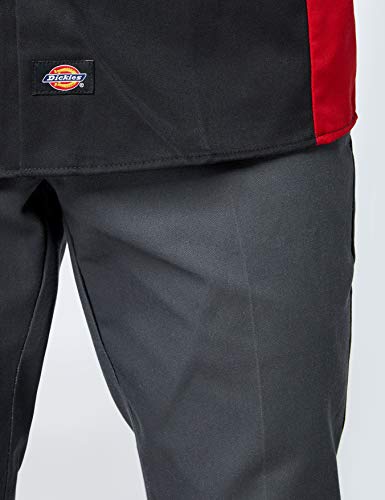 Dickies Two Tone Work Shirt Camisa, Negro (Black/English Red ber), XX-Large (Tamaño del Fabricante:XXLge) para Hombre