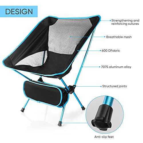 Diealles Shine Silla Plegable Camping, Silla Plegable Ultraligera Compacta Portátil con Bolsa de Almacenamiento portátil, Ligera para Jardín, Playa, Pesca, Camping, Viajes, Senderismo