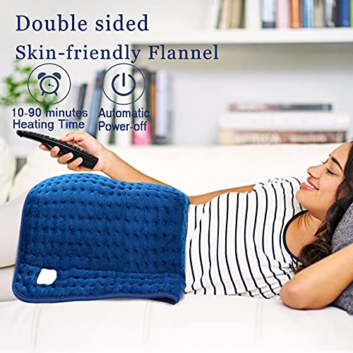 DISUPPO Manta Electrica, 45 x 85cm Almohadilla Eléctrica, Con 10 Niveles de Calentamiento, Temporizador de 90 Minutos y Función de Apagado Automático, Lavable, para Espalda, Cuello, Hombros