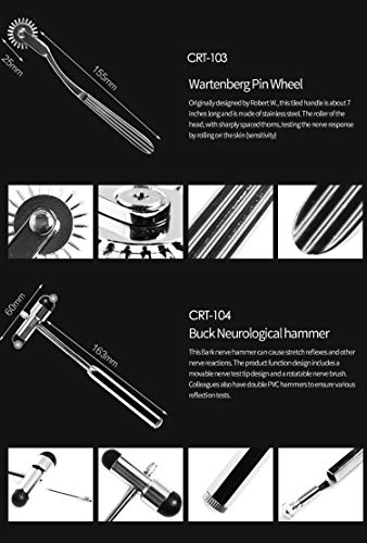 Dr.Taylor Médico Kit Herramienta de Diagnóstico, Multifuncional Neurológico Buck Hammer, 5 Tipo de Percutor para Masaje Salud,Kit