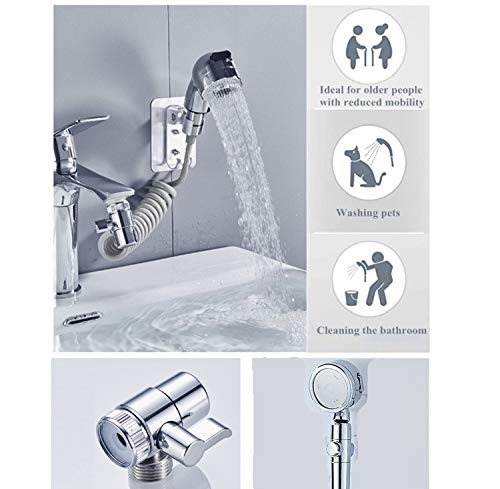 Ducha de 3 Modos Mano Cabeza de Ducha Fregadero Manguera Spray Set para baño cocina Alta Presión y Ahorro de Agua de Presión de Aumento