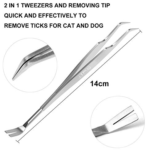 EasyULT Garrapatas Herramienta,garrapatas Pinzas & garrapatas Ganchos de acero inoxidable con mango extra largo,metal garrapatas Eliminador,garrapatas Protección para personas,perros, gatos y animales