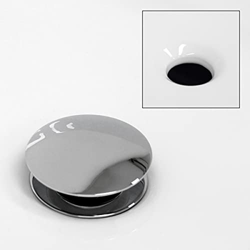 ECD Germany Lavabo de Baño Ø 355 x 120 mm Lavadero de Encimera Material Cerámico Blanco Redondo Fregadero de Aseo Cascada Estilo Moderno y Elegante Sanitario Sobremesa Lavamanos con Juego de Drenaje