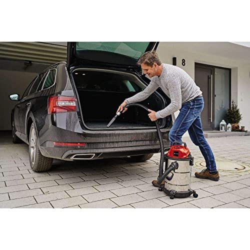 Einhell TC-VC 1820 S - Aspirador seco - húmedo, inoxidable eléctrico con cable de 2.50 metros, 180 mbar, 1250 W, 230 V, 80 dB, 50 Hz con capacidad de 20 L