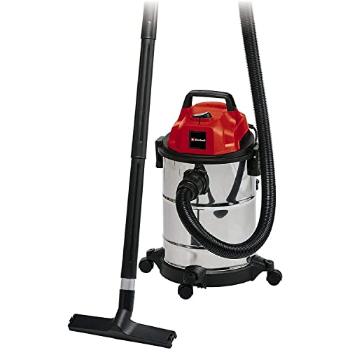 Einhell TC-VC 1820 S - Aspirador seco - húmedo, inoxidable eléctrico con cable de 2.50 metros, 180 mbar, 1250 W, 230 V, 80 dB, 50 Hz con capacidad de 20 L