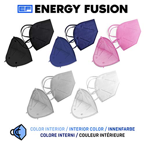 ENERGY FUSION Mascarilla FFP2 colores surtido , Homologada, Certificación CE libre de grafeno (1-MULTICOLOR)