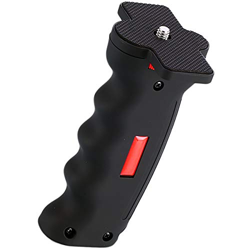 Estabilizador de la cámara la videocámara con Tornillo de 1/4 de Pulgada y Orificios roscados, Soporte para cámara con Sistema DSLR Estabilizadores ergonómicos Mano Ayudas de Transporte, 12x5cm Negro
