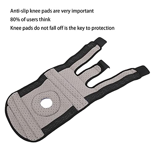 Eulbevoli Rodilleras de rótula Ajustable Agujero, Resorte de Metal Rodillera de rótula Abierta Ajustable con diseño de Tres Correas para aliviar el Impacto para Proteger la articulación de la Rodilla