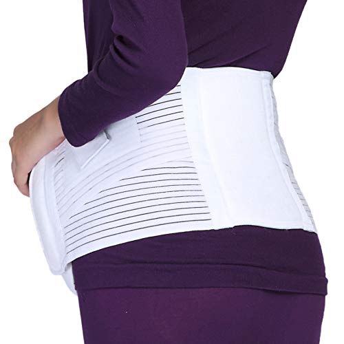 Faja de embarazo - Cinturón de maternidad - premamá banda para abdomen / cintura / espalda, apoyo para el vientre - Marca Neotech Care (Blanco, XL)