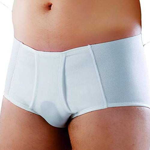 Faja slip hernia inguinal caballero - slip envolvente con abertura delantera - corte alto - Color Blanco - Art.313 Talla 6 > 96-100 cm