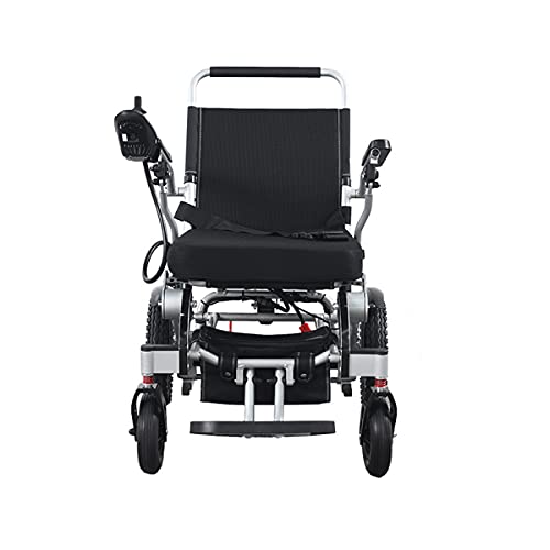 FANGX Silla de Ruedas eléctrica Ligera Batería de Litio Doble, aleación de Aluminio de 17 kg Silla de Ruedas eléctrica Plegable, Freno automático, Carga Segura 140 kg （15~20 km）