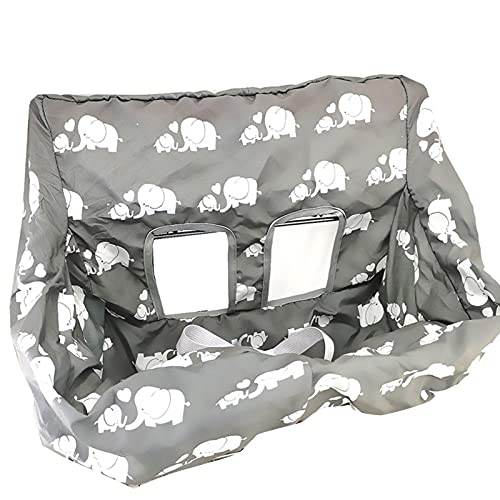 fdsad 2 En 1 Cojín para Carrito Fundas Compras Asiento Plegable Portátil para Bebés Lavable Máquina Alfombrilla Carrito Bebés Carrito con Ruedas Arnés Seguridad Niño Niña Restaurante Silla Alta