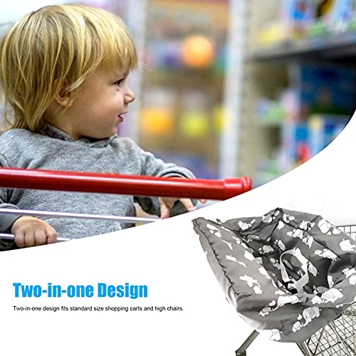 fdsad 2 En 1 Cojín para Carrito Fundas Compras Asiento Plegable Portátil para Bebés Lavable Máquina Alfombrilla Carrito Bebés Carrito con Ruedas Arnés Seguridad Niño Niña Restaurante Silla Alta