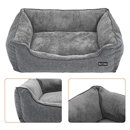 FEANDREA Cama para Perro, Sofá paraPperro, 70 x 55 x 21 cm, Gris PGW10GG
